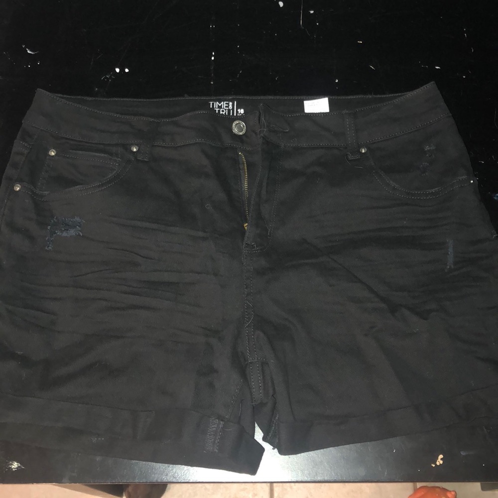 Black blue Jean shorts